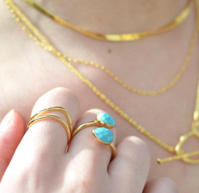 Load image into Gallery viewer, Turquoise Stone Twist Ring
