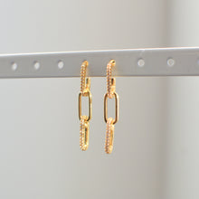 Load image into Gallery viewer, Sparkle Paper Clip Chain Earrings
